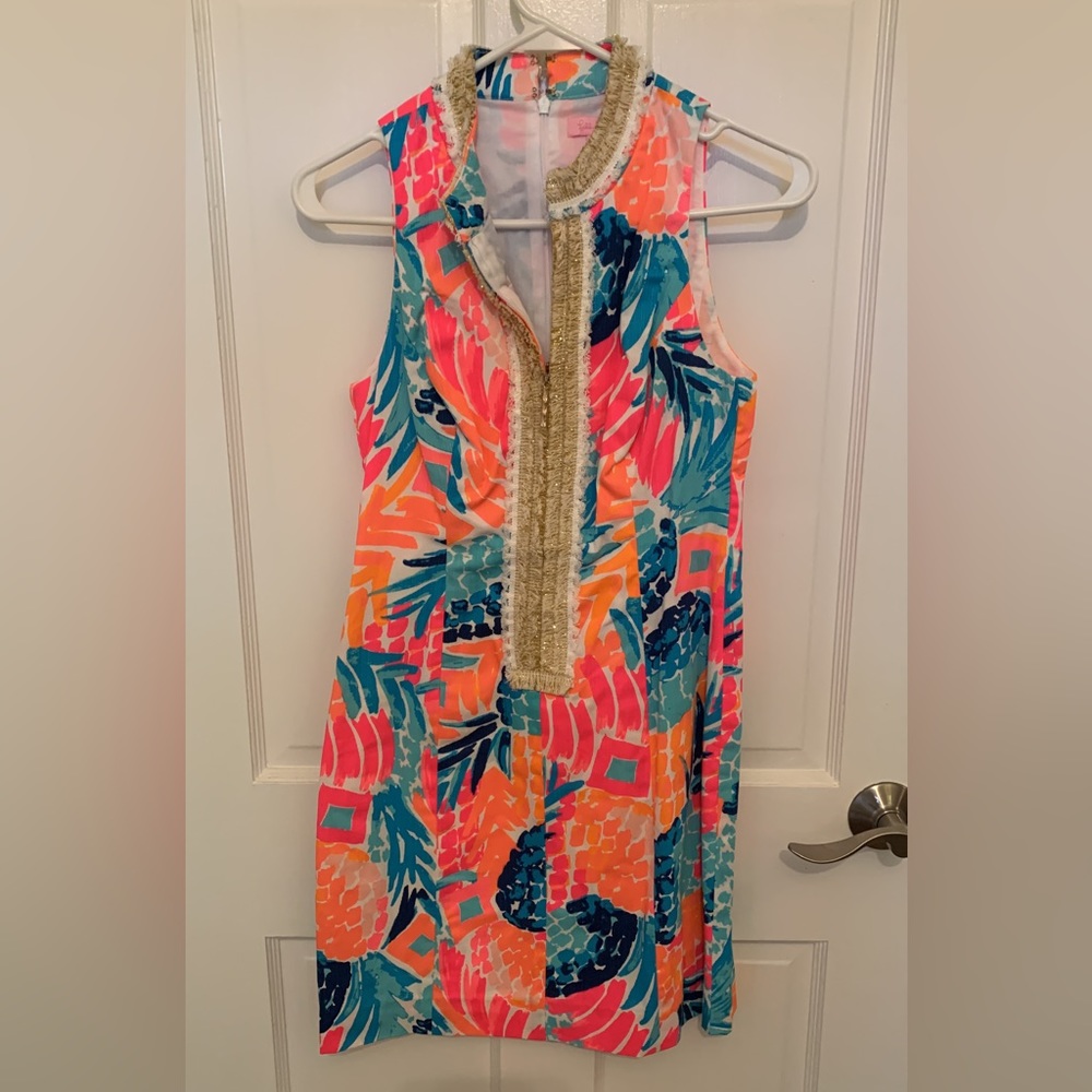 Adorable Lilly Pulitzer size 0 pineapple dress. NWOT.